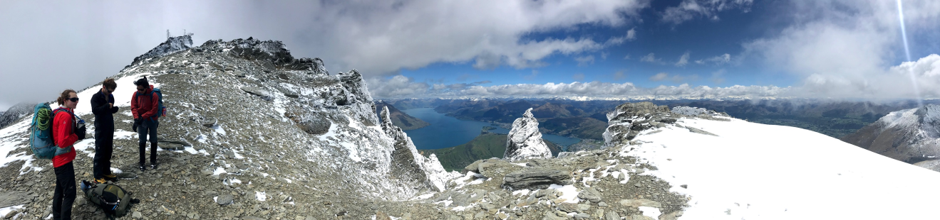 Text Box: Figure 2: Lake Alta in the background as we hike up to ridge for our ascent of the Grand Traverse. Time (1134)